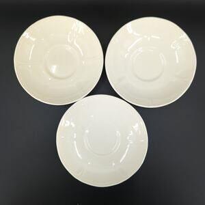 Wedgwood Queensware Queens Shape Cup Saucers Plates Off White Set of 3 FLAW